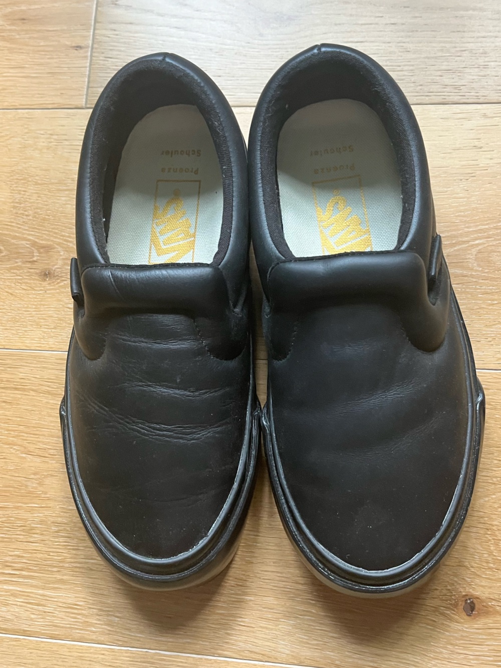 Proenza Schouler x VANS collab Black Leather Puff Slip-On Sneakers